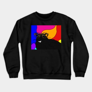 Psychedelic cat in glasses... what a trip! Crewneck Sweatshirt